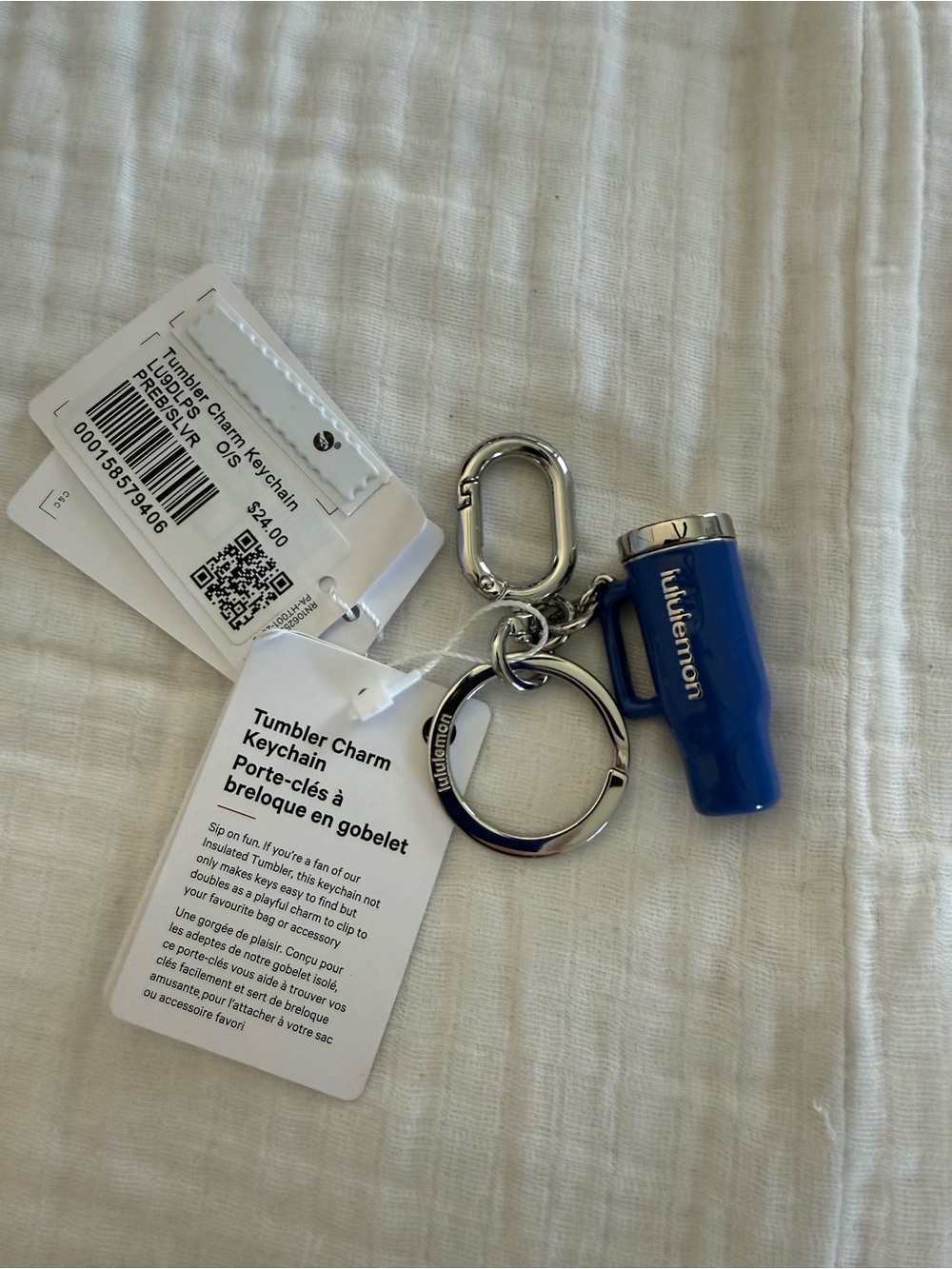 NWT Lululemon Tumbler Charm Keychain